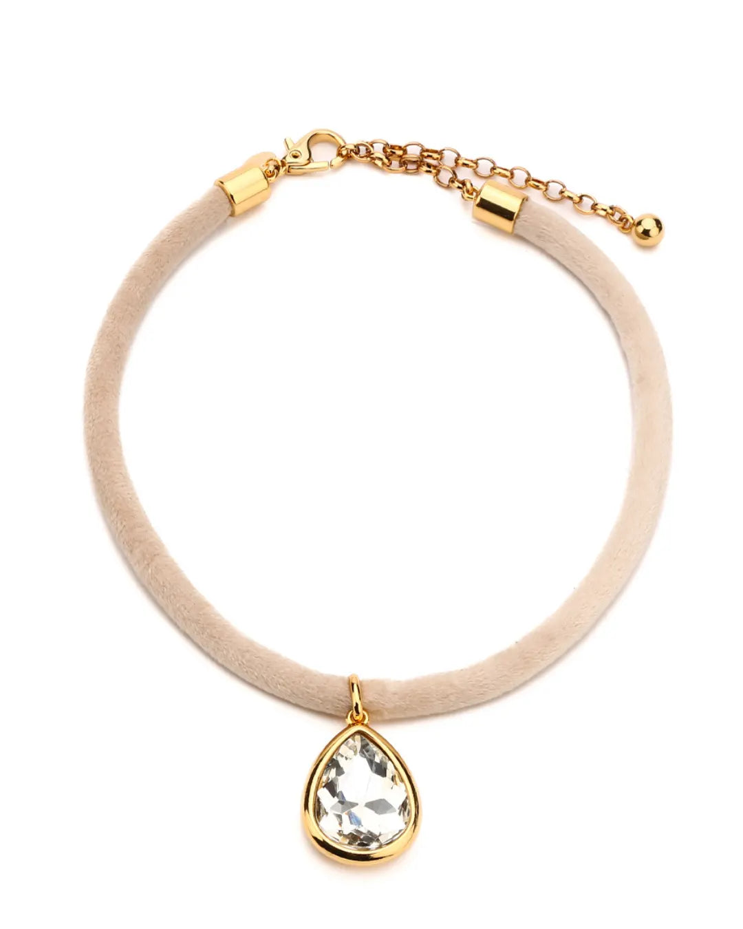 Chocker veludo branco cristal