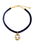 Chocker veludo marinho cristal