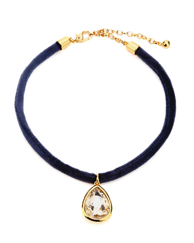 Chocker veludo marinho cristal