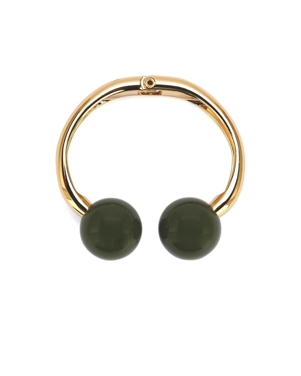 Pulseira dourada bola verde