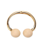 Pulseira dourada bola branca