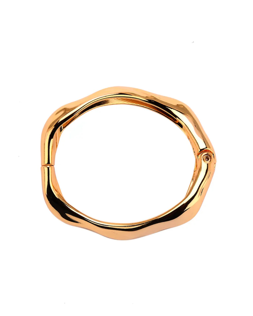 Pulseira dura orgânica dourada