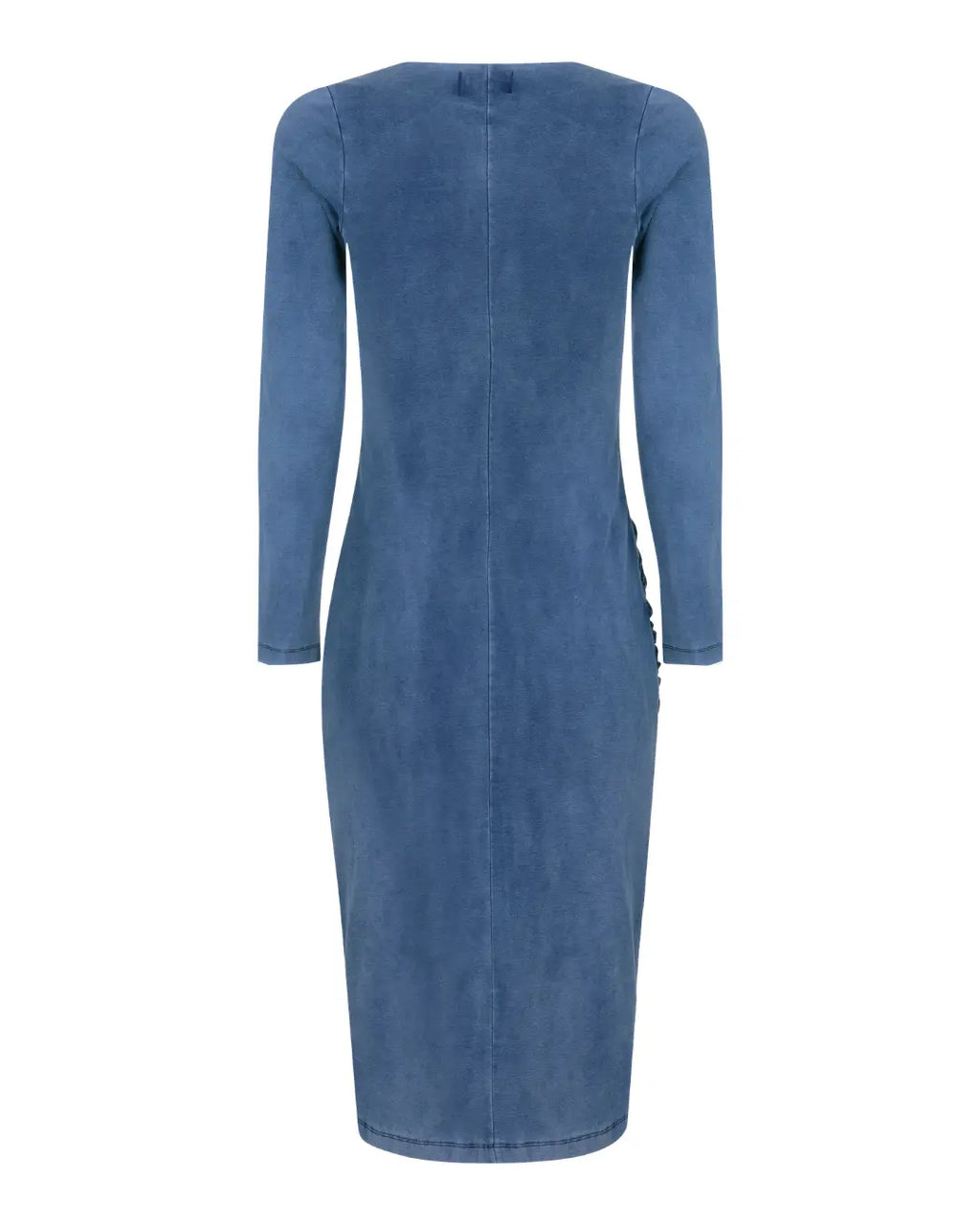 Vestido de malha franzido na lateral