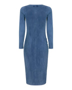 Vestido de malha franzido na lateral