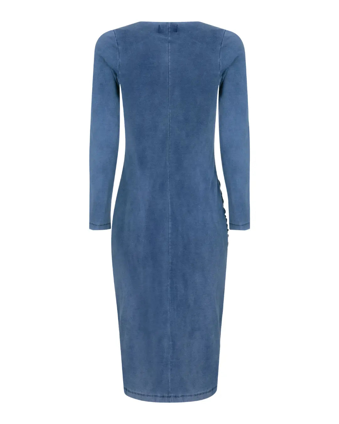 Vestido de malha franzido na lateral