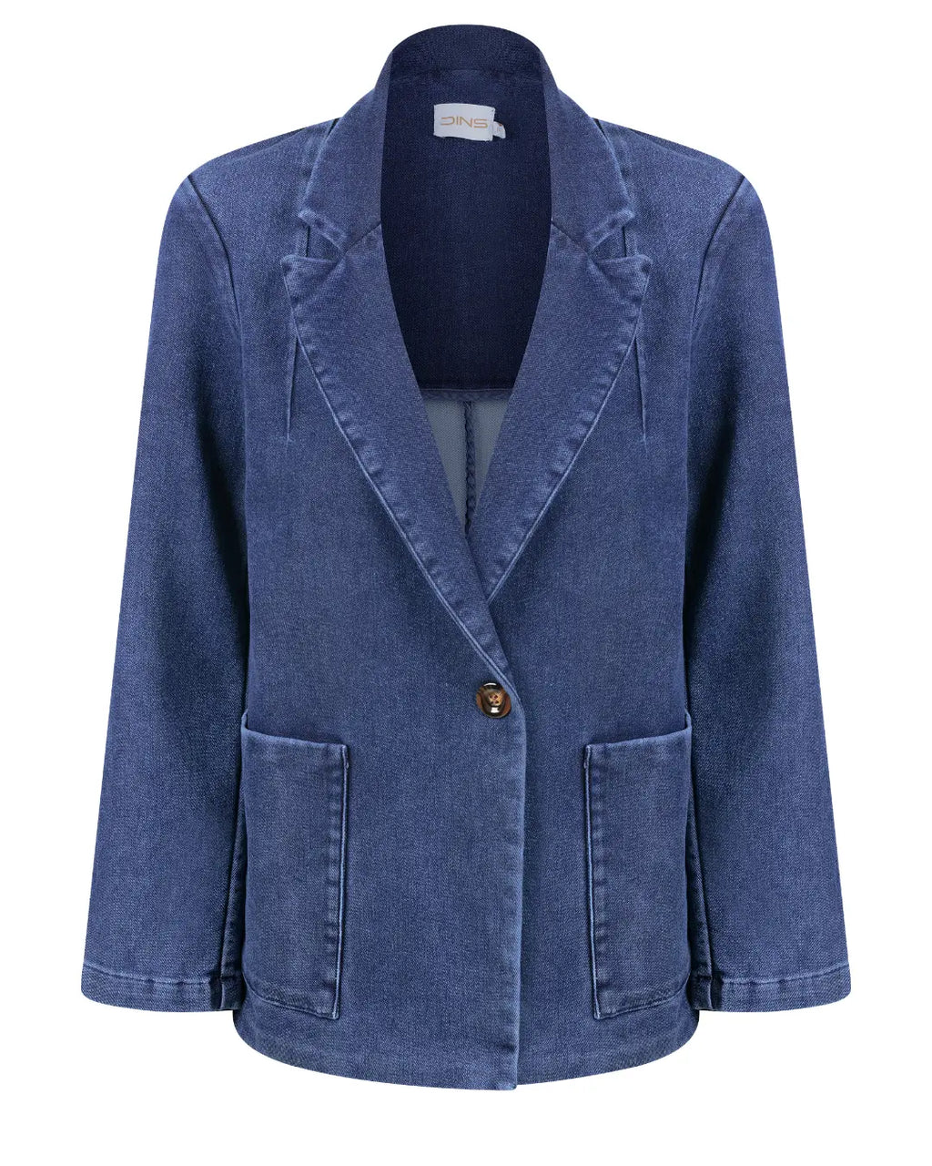 Blazer Jeans com Gola Notched