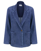 Blazer Jeans com Gola Notched