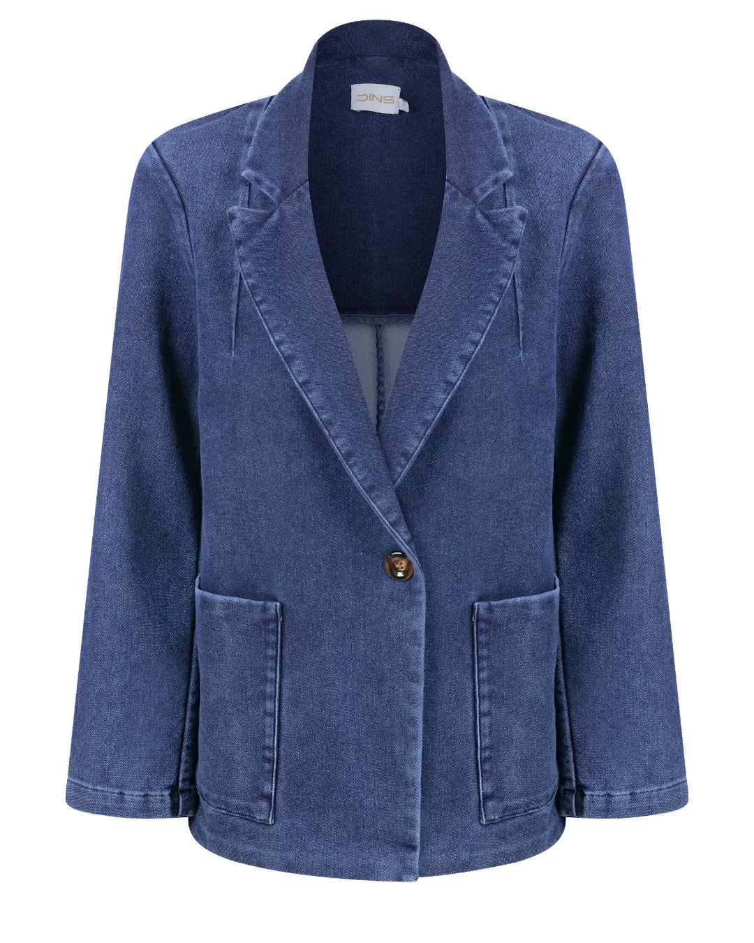 Blazer Jeans com Gola Notched