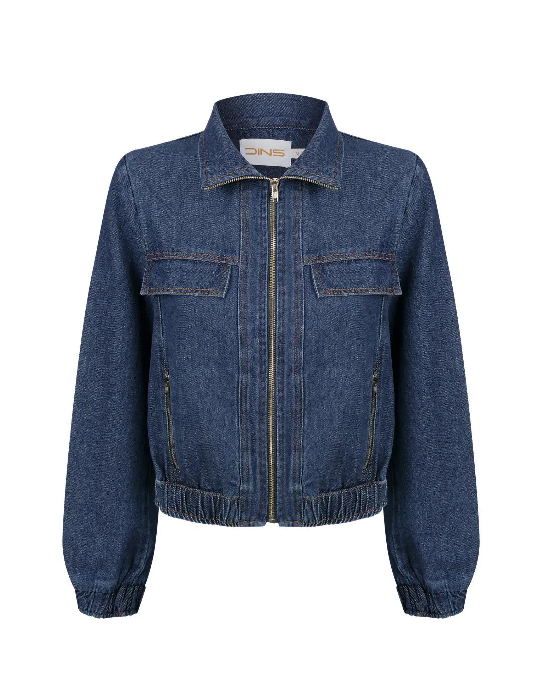 Jaqueta bomber jeans com bolso