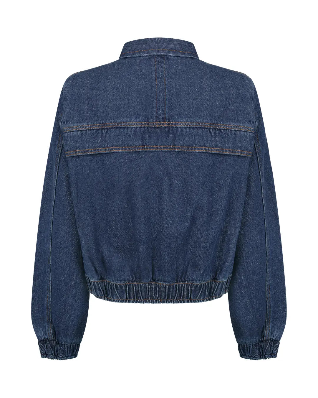 Jaqueta bomber jeans com bolso