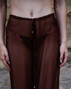 Conjunto Safira & Naturale - Calça de Tule + Biquíni Cortininha - Marrom