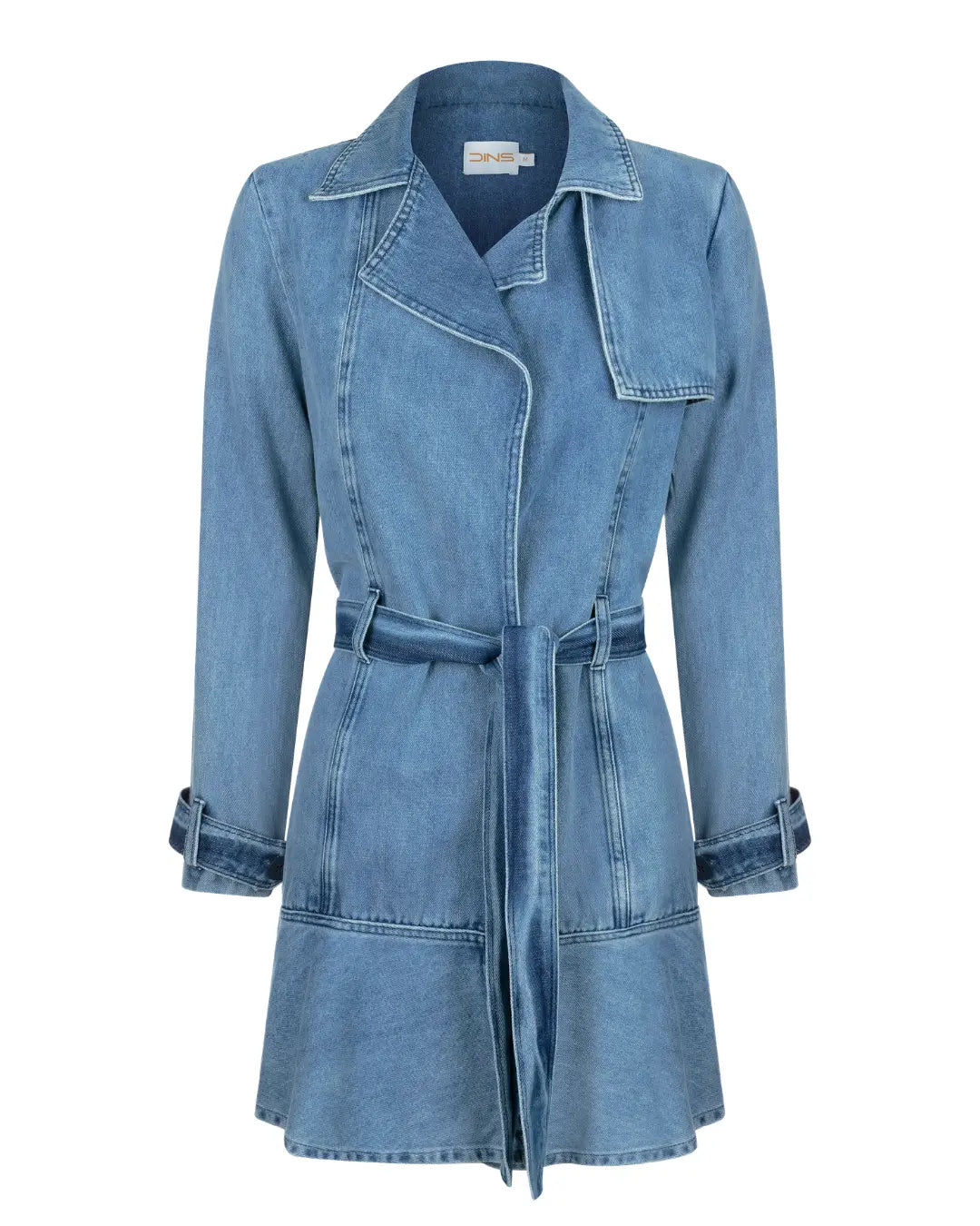 Trench Coat Jeans com Faixa na Cintura