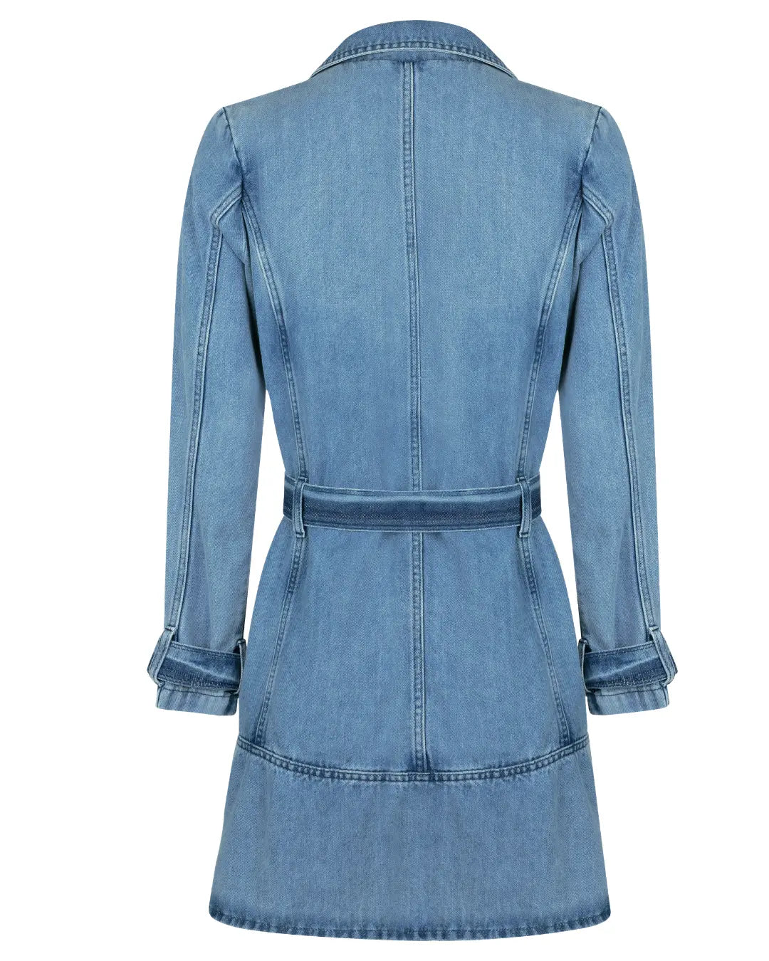 Trench Coat Jeans com Faixa na Cintura