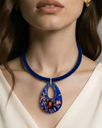 Chocker Veludo Murano Azul escuro