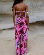 Conjunto Oasis & Safira - Biquíni e Calça de Tule - Rosa Mineral