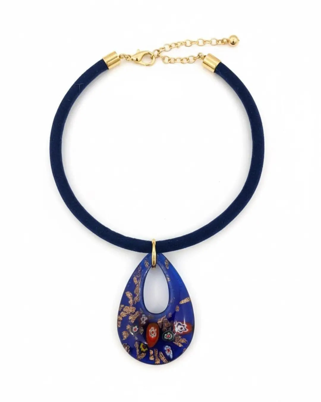 Chocker Veludo Murano Azul escuro