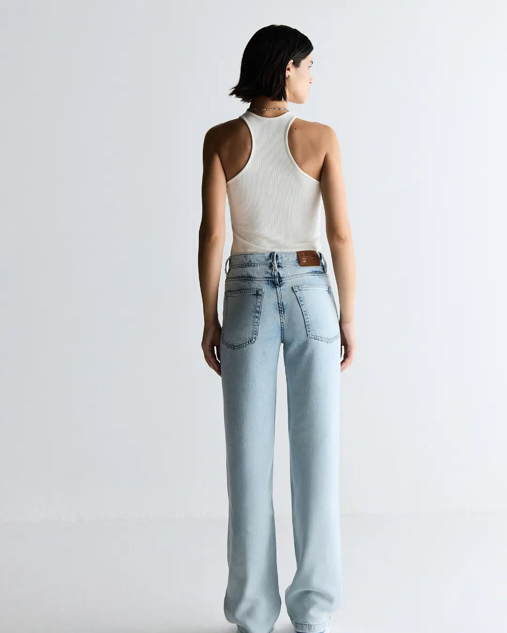 D04CAL03 - CALÇA RETA LIGHT BLUE DENIM