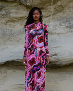 Vestido Longo de Tule Mirage - Rosa Mineral