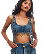 C03TOP02 - Top Ilhós Vintage Blue Denim