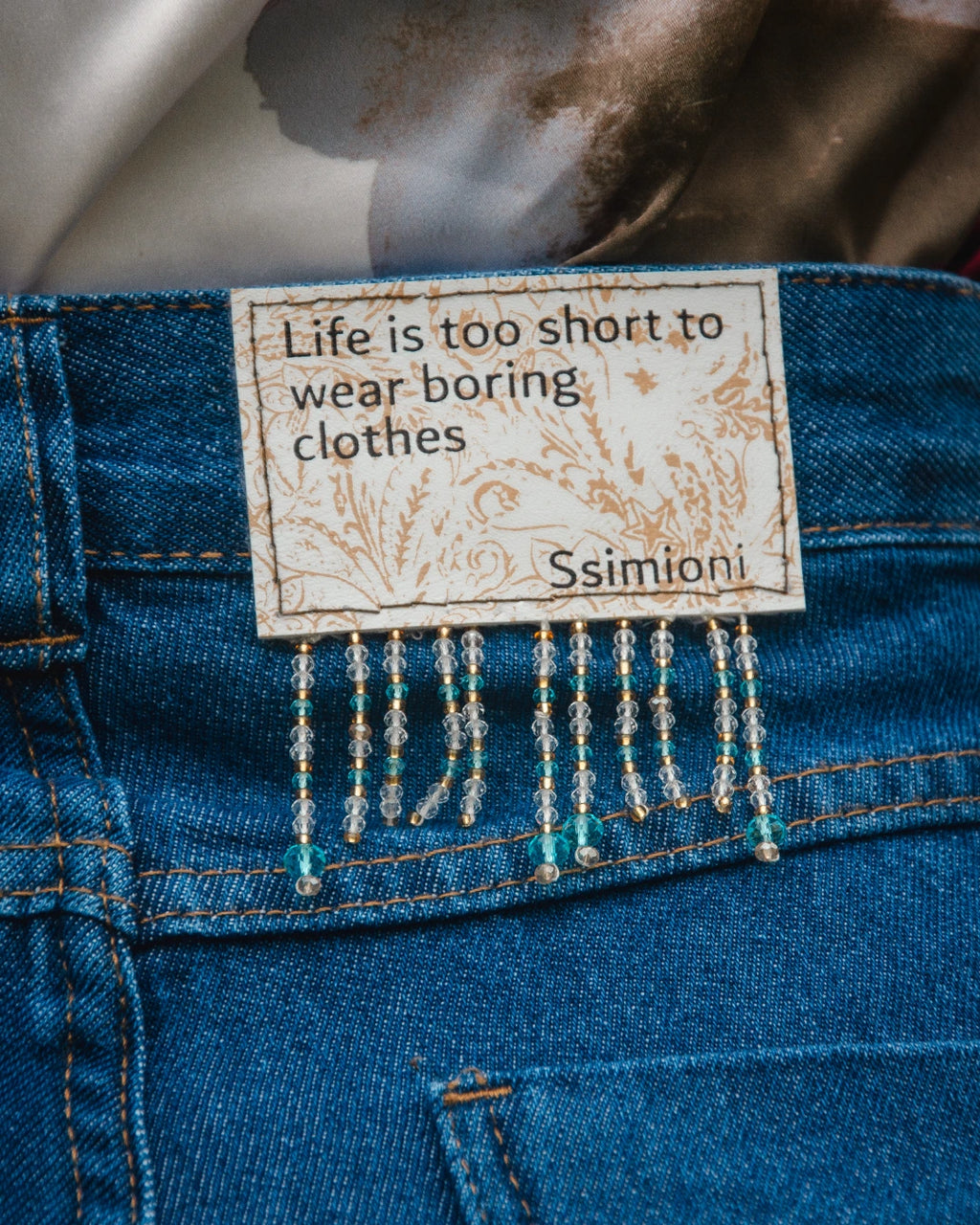 Calça Jeans Estrutura Bordado Estrela