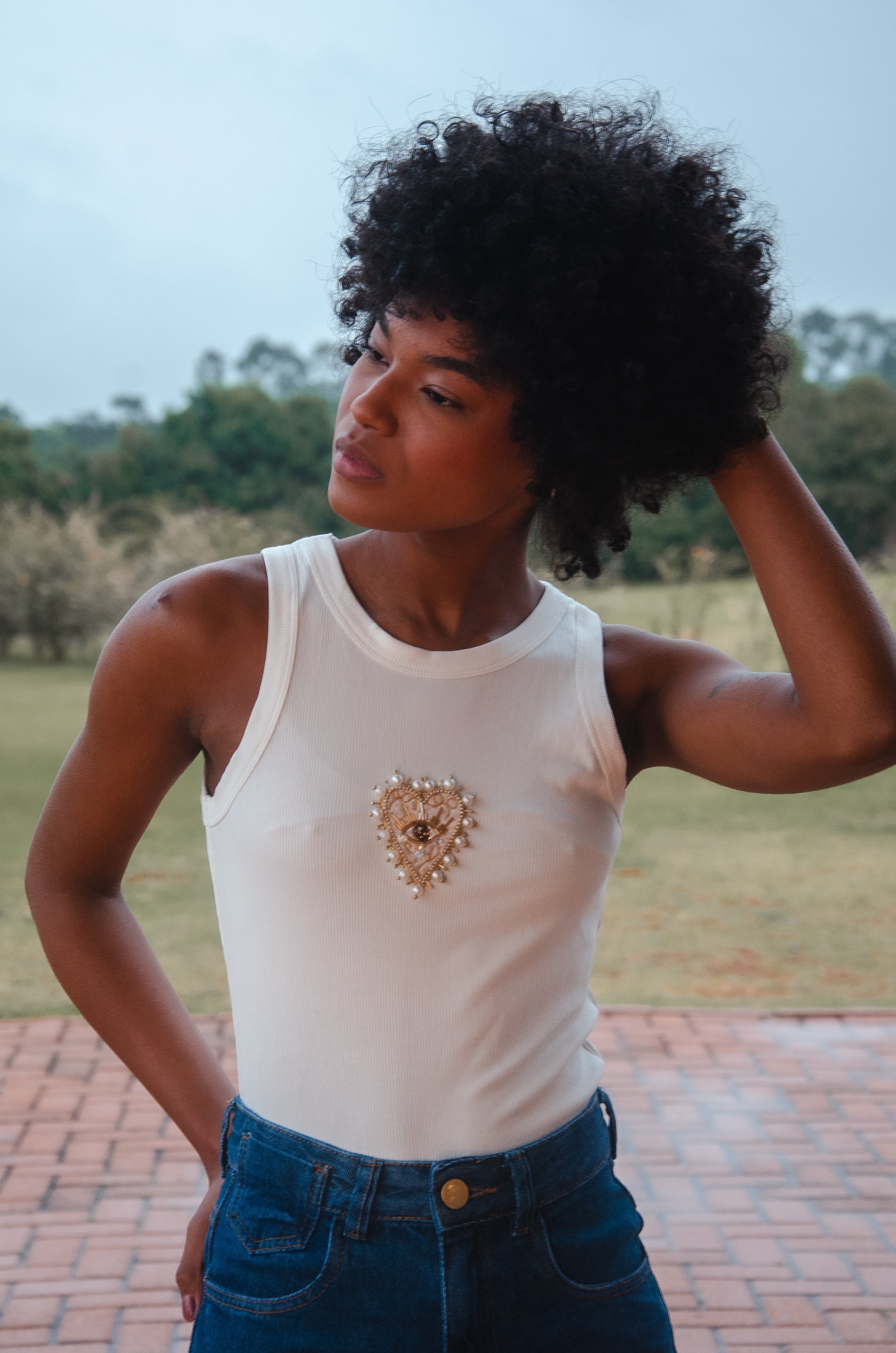 Regata Bordado Branco