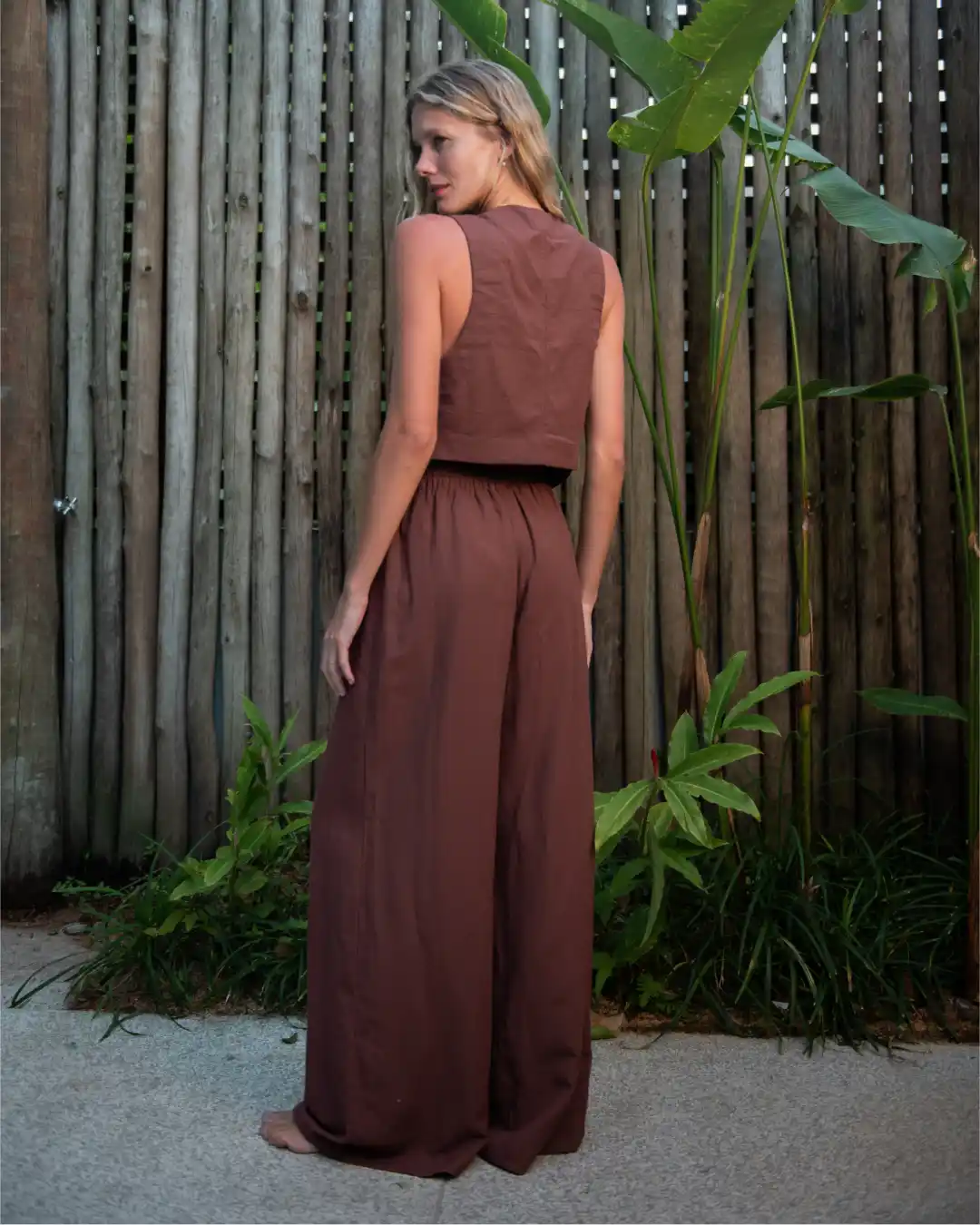 Calça linho Cumbuco Marrom