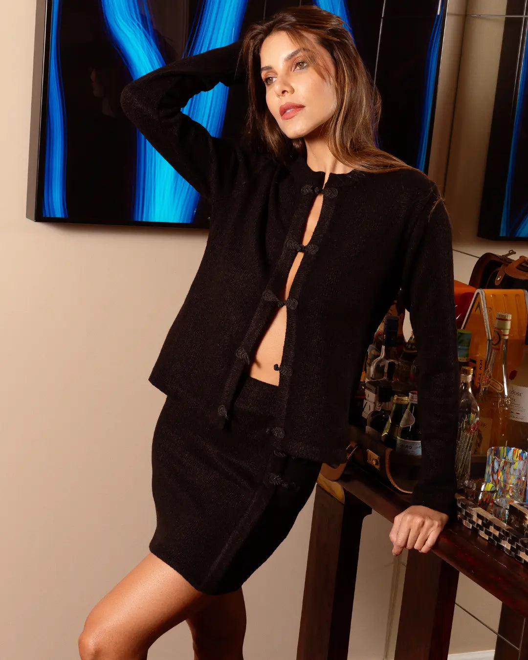 Cardigan Mandarina Preto