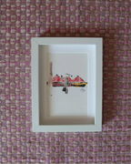 Colagem enquadrada montanha rosa