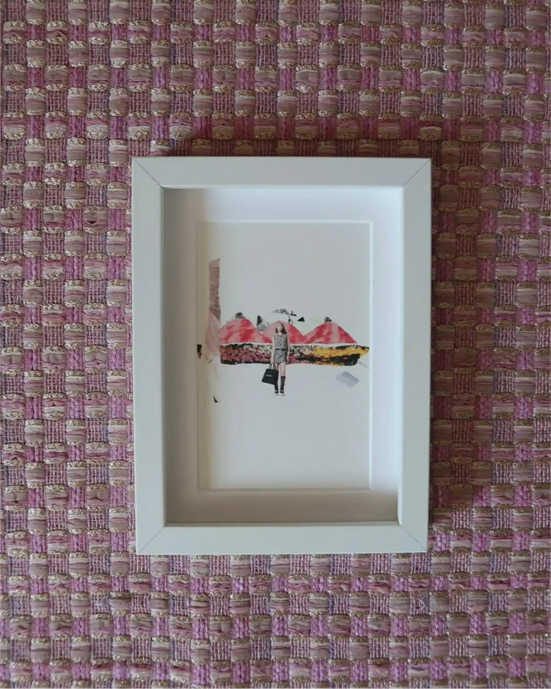 Colagem enquadrada montanha rosa