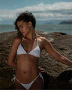 Cortininha zigzag Campeche Poá branco