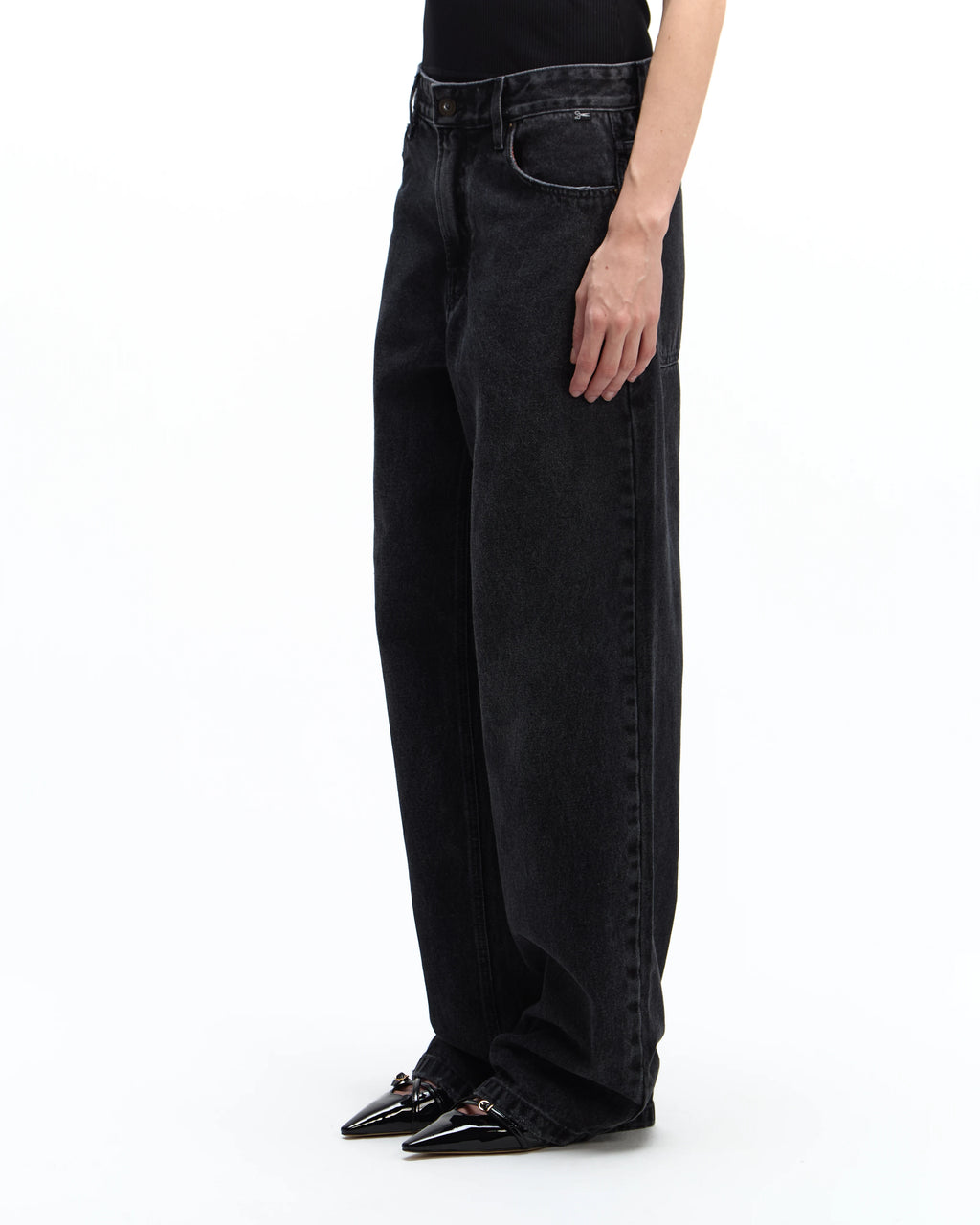 CLCAL01 - Calça Oversized Black Denim Stone