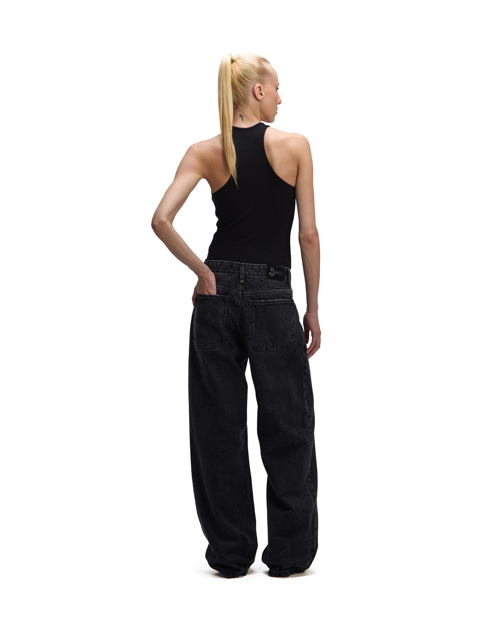 CLCAL01 - Calça Oversized Black Denim Stone