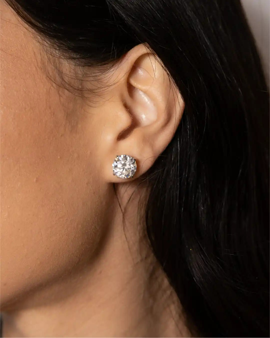 Brinco Ponto De Luz Moissanite de 3.5 quilates (10mm)