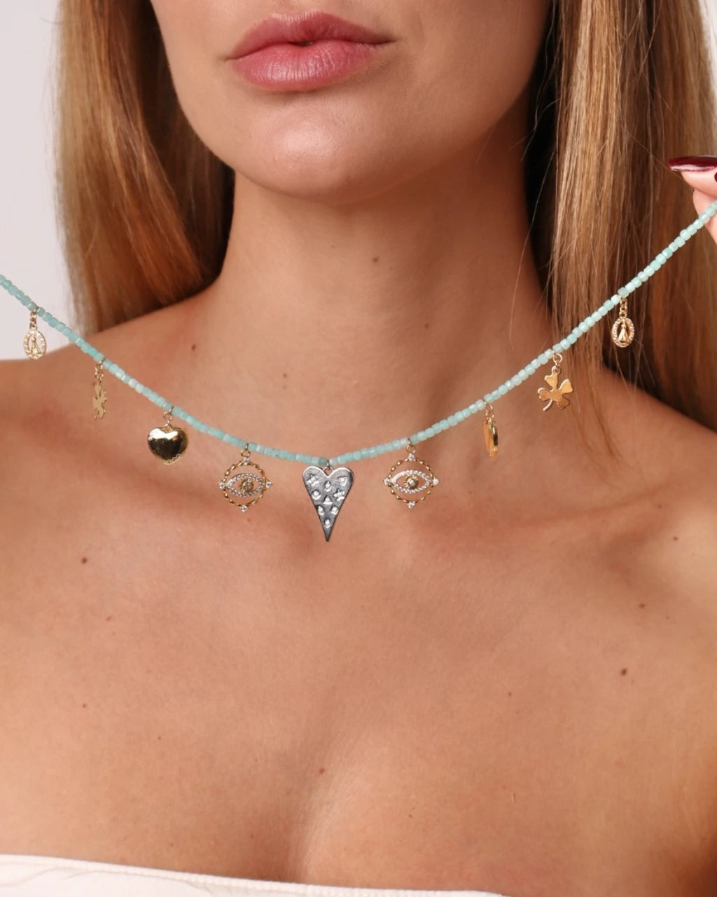Colar Pop Charm Amazonita Natural