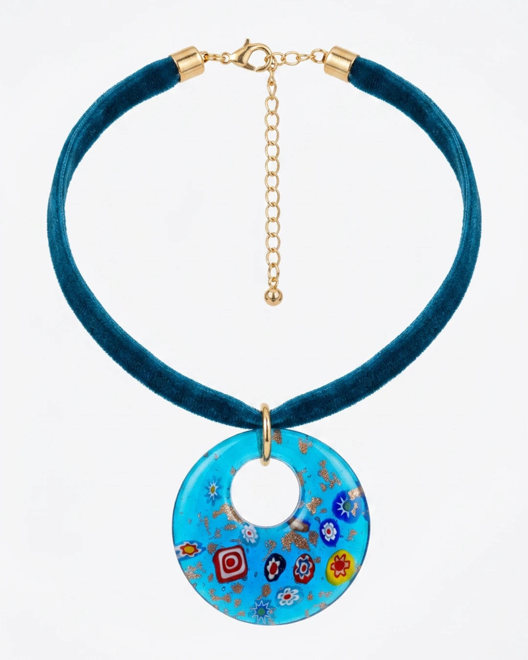 Chocker Veludo Murando Redondo Azul Petróleo