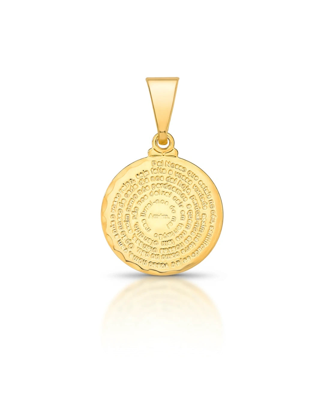 Pingente Medalha Pai Nosso Redondo