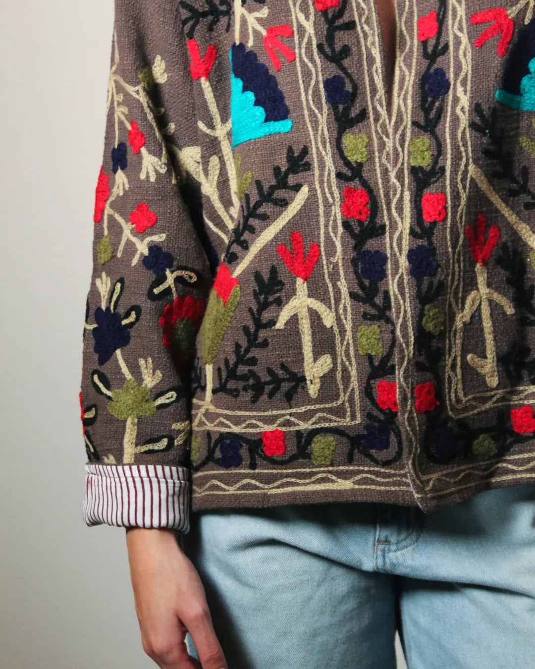 Jaqueta Brown Flowers