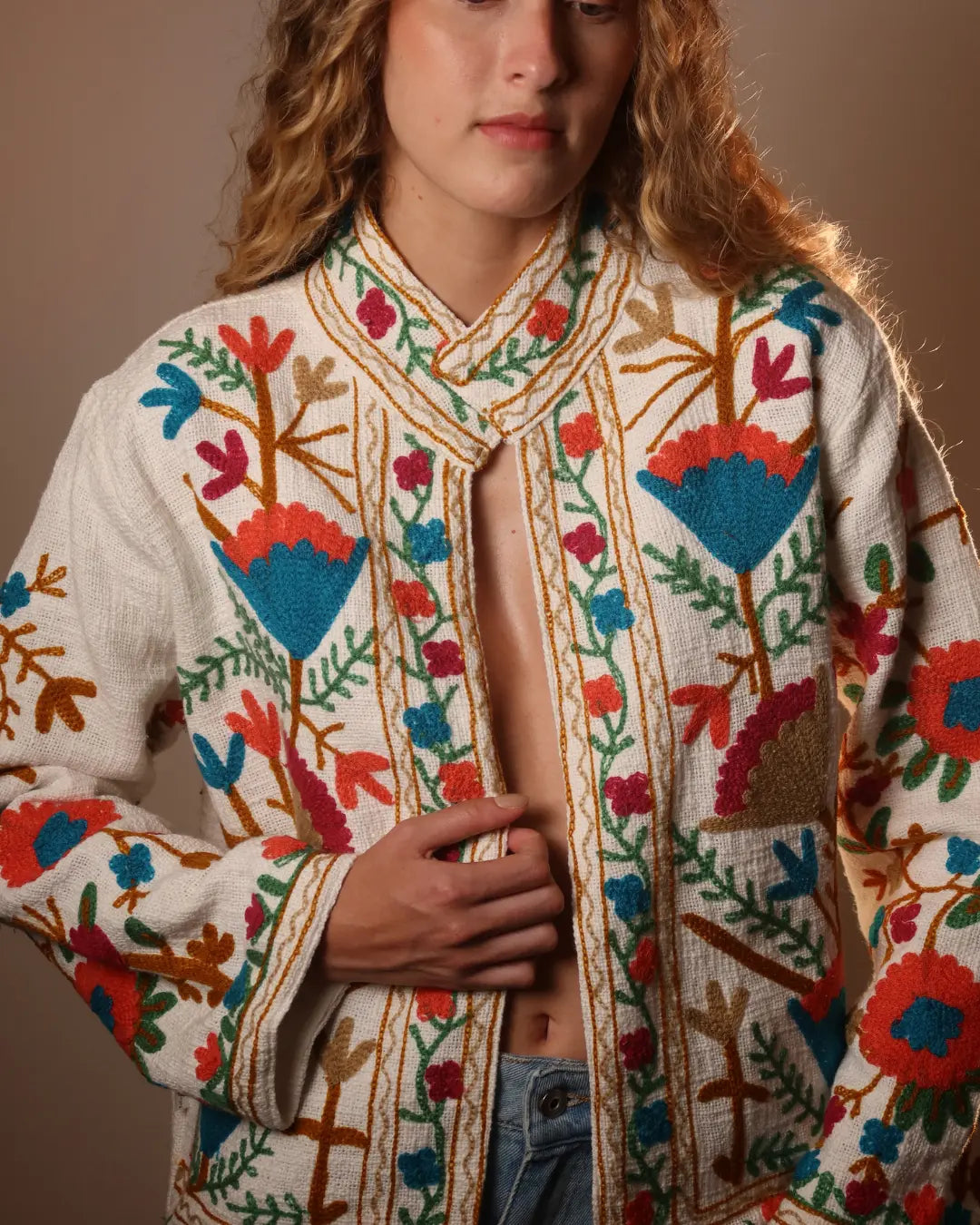 Jaqueta White Flowers