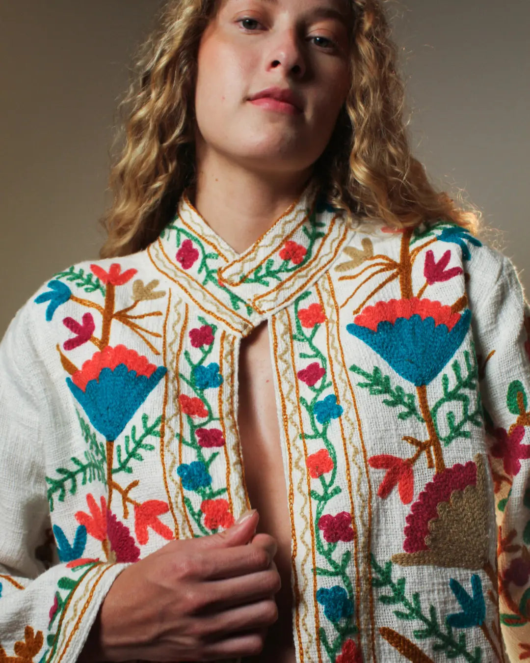 Jaqueta White Flowers