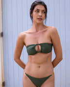 Calcinha metal dourado Conceição Verde escuro