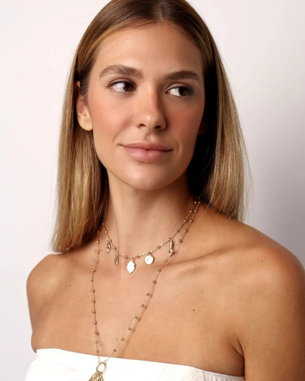 Colar Longo Dots Amuletos