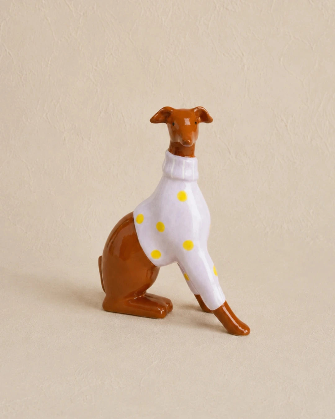 Cachorro de Cerâmica com Suéter Poá