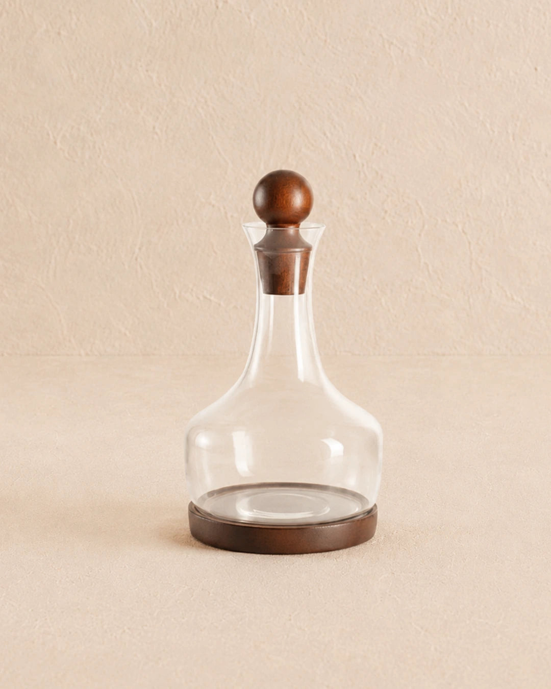 Garrafa/Decanter de Vidro e Madeira