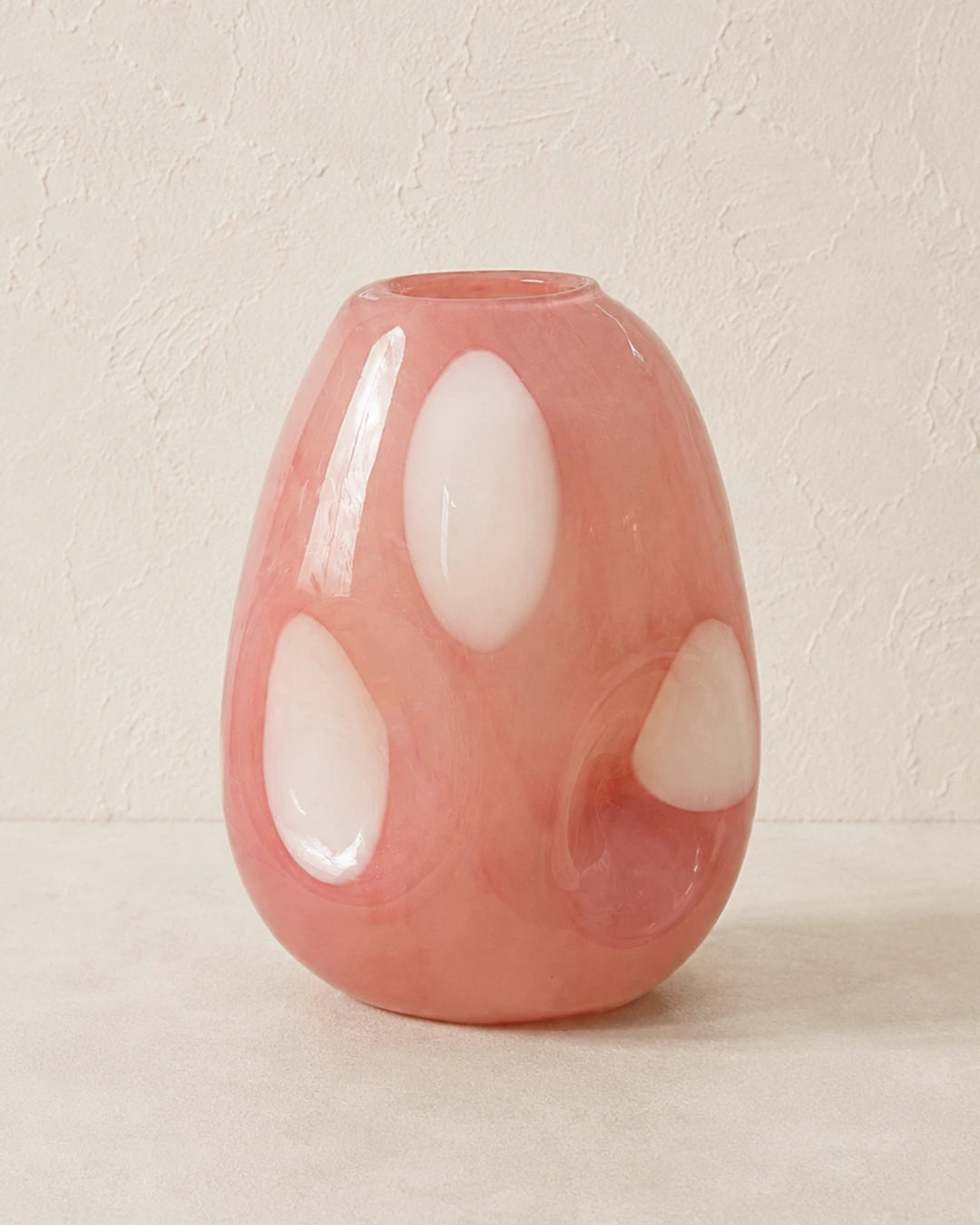 Vaso Rosa e Branco  Dots