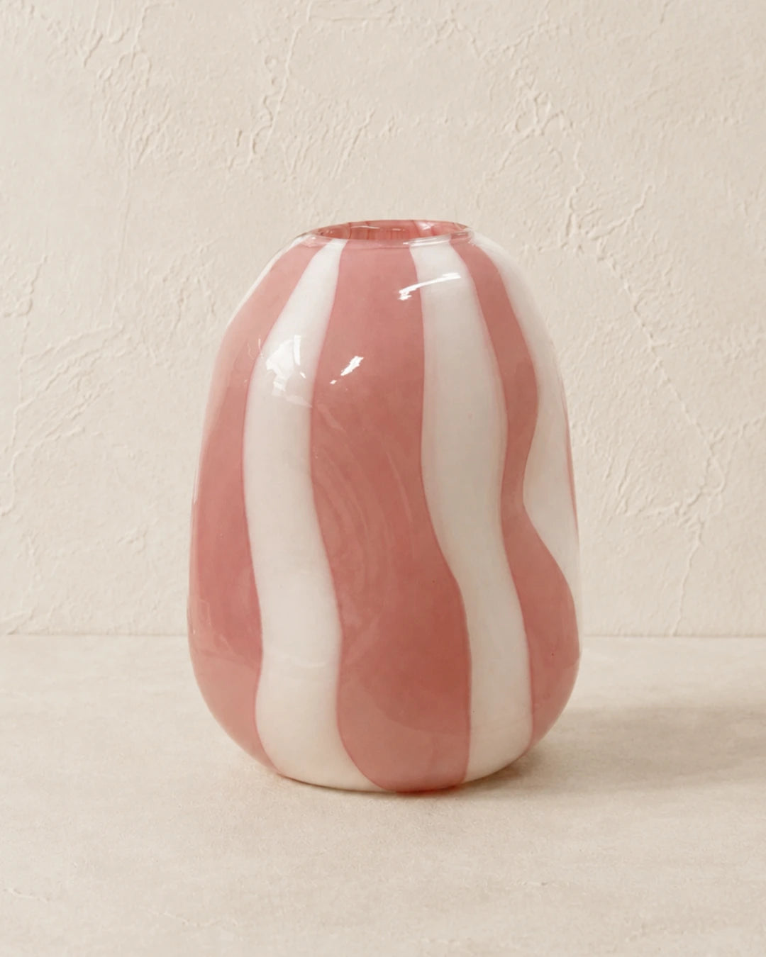 Vaso Rosa e Branco Listras