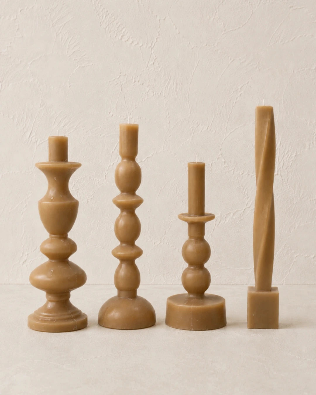 Set 4 Velas Escultura Marrom