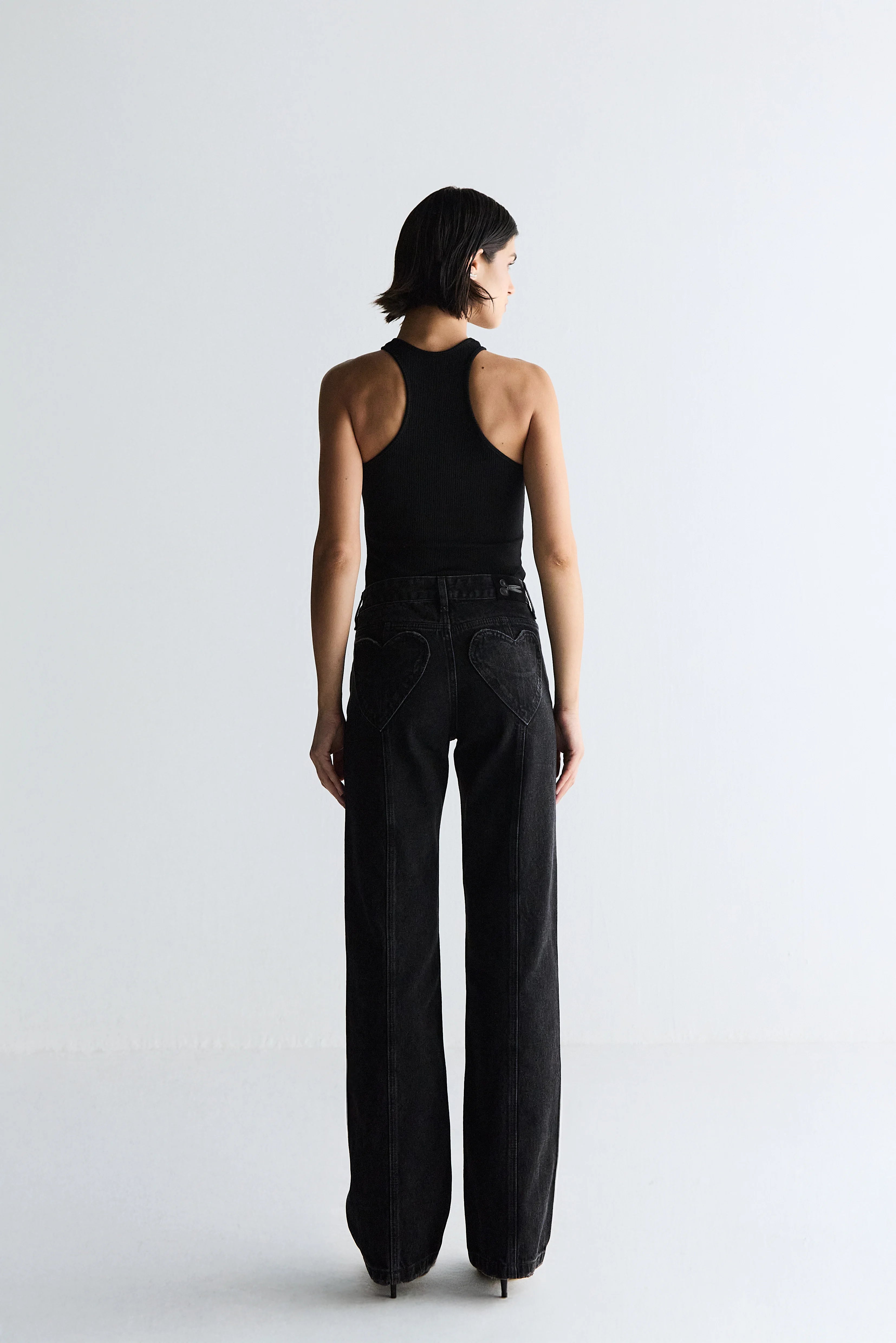 CLCAL04 - Calça Heart Black Denim Stone